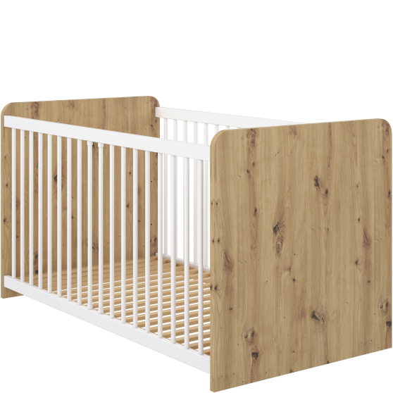 Łóżeczko dziecięce 70 x 140 BBSL071-C830 Dąb Artisan / Biały WINNIE Podstawowe