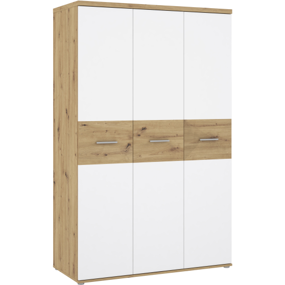 Szafa 3-drzwiowa 120 cm WNS831-C830 Dąb Artisan / Biały WINNIE Podstawowe