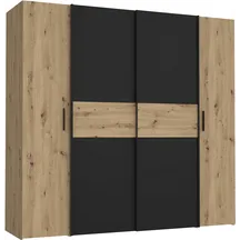 Szafa z drzwiami przesuwnymi i uchylnymi KLTS62322-M108 Dąb Artisan / Czarny NARAGO Podstawowe