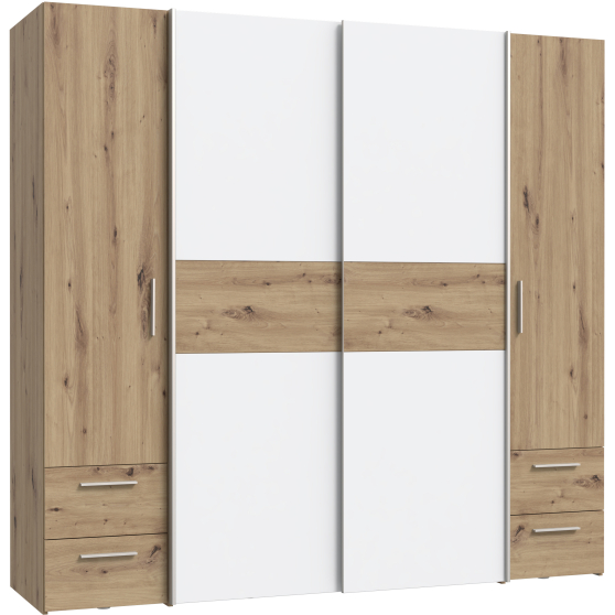 Szafa 4 drzwi 4 szuflady KLTS62324-C830 Dąb Artisan / Biały NARAGO Podstawowe