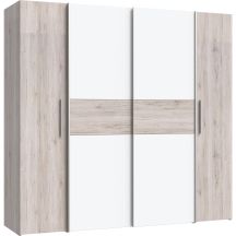 Szafa z drzwiami przesuwnymi i uchylnymi KLTS62321-P79 Biały / Dąb Piaskowy NARAGO Podstawowe