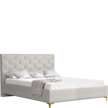 Łóżko tapicerowane CAFFE 140 x 200 ze stelażem i pojemnikiem Podstawowe