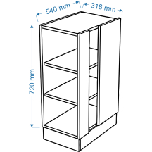 Szafka dolna stojąca otwarta zakończeniowa DKZ 32 KOLOR Podstawowe