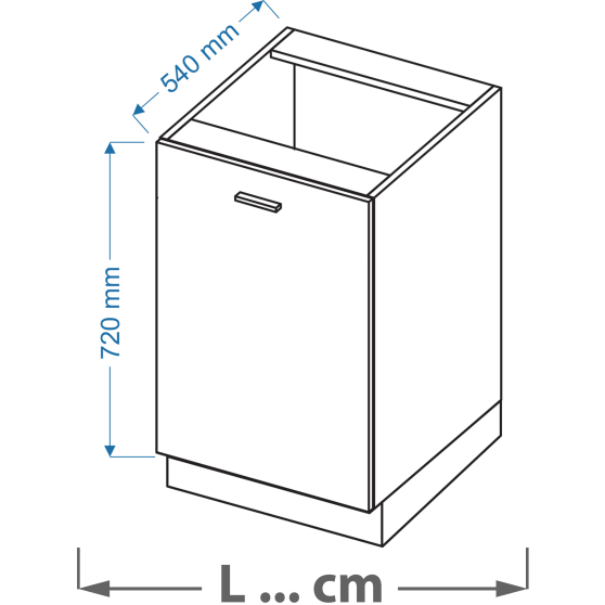 Szafka dolna stojąca 1 drzwi D … VELLA Podstawowe