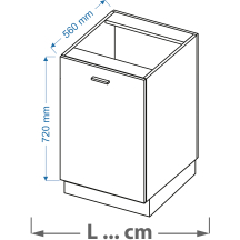 Szafka wyspowa 1 drzwi DW … VELLA Podstawowe