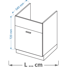 Szafka pod zlewozmywak 1 szuflada DZS ... VELLA Podstawowe