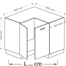 Szafka dolna stojąca narożna 2 drzwi DNPP ... VELLA Podstawowe
