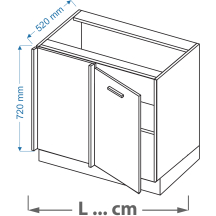 Szafka dolna stojąca narożna 1 drzwi DPP ... VELLA Podstawowe