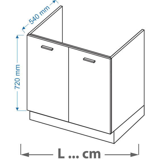 Szafka pod zlewozmywak 2 drzwi DZ … P/L VELLA Podstawowe