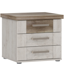 Szafka nocna z szufladami DURK031-T75 Pinia Biała / Dąb Antyczny DURO Podstawowe