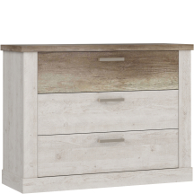 Komoda 3 szuflady DURK211-T75 Pinia Biała / Dąb Antyczny DURO Podstawowe