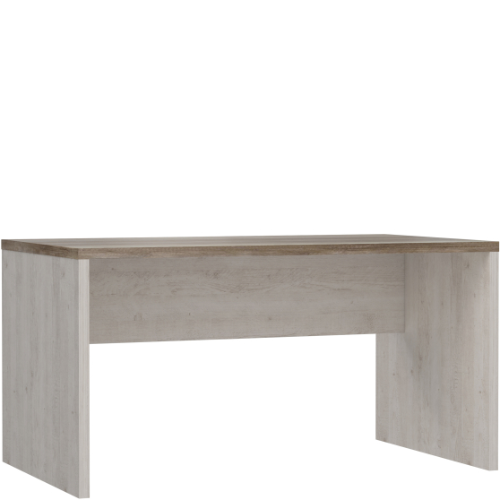 Biurko 140 cm DURB202-T75 Pinia Biała / Dąb Antyczny DURO Podstawowe