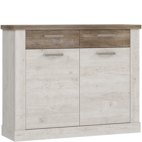 Szafka na buty 120 cm DURK222-T75 Pinia Biała / Dąb Antyczny DURO Podstawowe