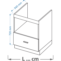 Szafka dolna stojąca pod zabudowę piekarnika kompaktowego z maskownicą ZKM 60 VELLA Podstawowe
