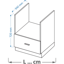 Szafka dolna stojąca pod zabudowę piekarnika kompaktowego ZKK 60 VELLA Podstawowe