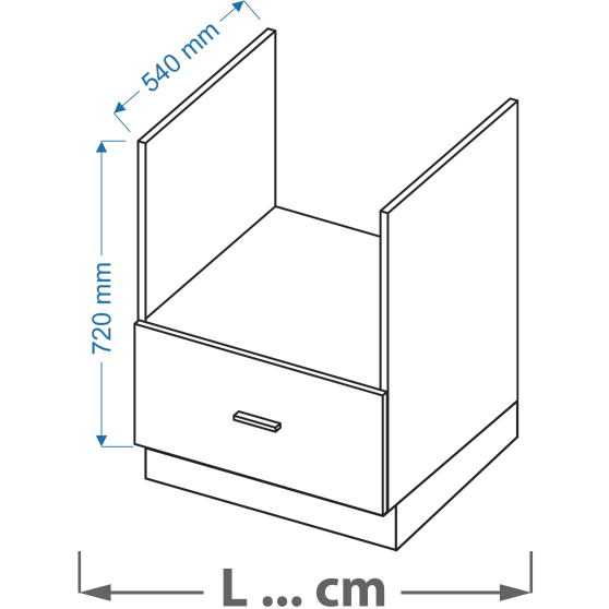 Szafka dolna stojąca pod zabudowę piekarnika kompaktowego ZKK 60 VELLA Podstawowe