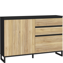 Szafka na buty 150 cm Lewa QXLK231L-M733 Czarny / Dąb Mauvella QUAYLE Podstawowe