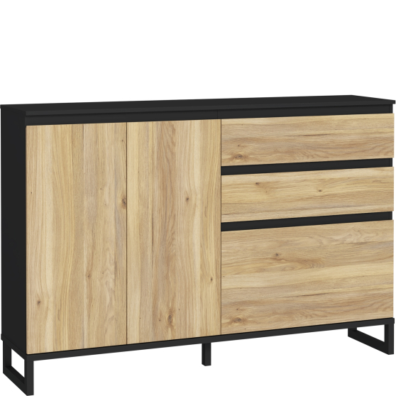 Szafka na buty 150 cm Lewa QXLK231L-M733 Czarny / Dąb Mauvella QUAYLE Podstawowe