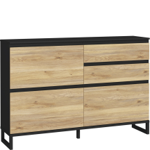 Szafka na buty 150 cm Lewa QXLK221L-M733 Czarny / Dąb Mauvella QUAYLE Podstawowe