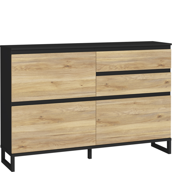 Szafka na buty 150 cm Lewa QXLK221L-M733 Czarny / Dąb Mauvella QUAYLE Podstawowe