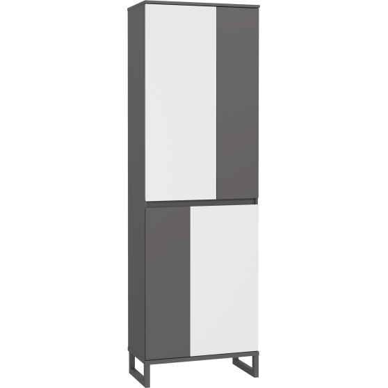 Szafa ubraniowa 4-drzwiowa QXLS721-M732 Szary QUAYLE Podstawowe