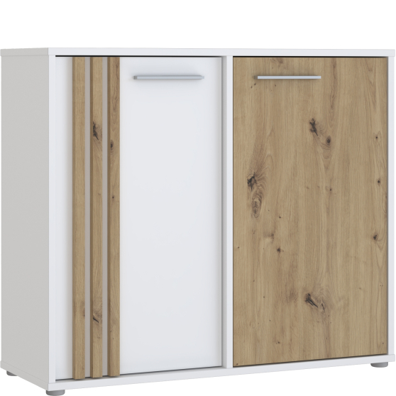 Komoda 2 drzwi CDGK221-C881 Dąb Artisan / Biały CARDIGAN Podstawowe