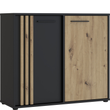 Komoda 2 drzwi CDGK221-M624 Dąb Artisan / Czarny CARDIGAN Podstawowe (1)