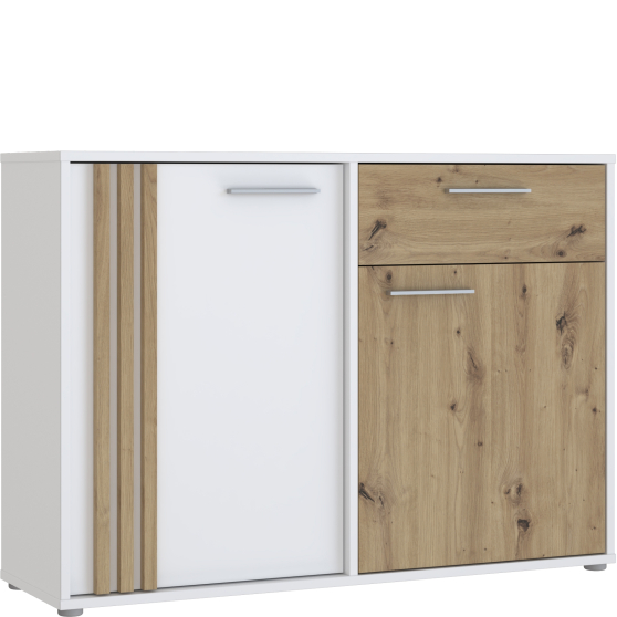 Komoda 1 szuflada 2 drzwi CDGK222-C881 Dąb Artisan / Biały CARDIGAN Podstawowe