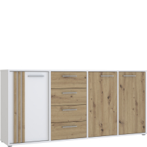Komoda duża CDGK241-C881 Dąb Artisan / Biały CARDIGAN Podstawowe