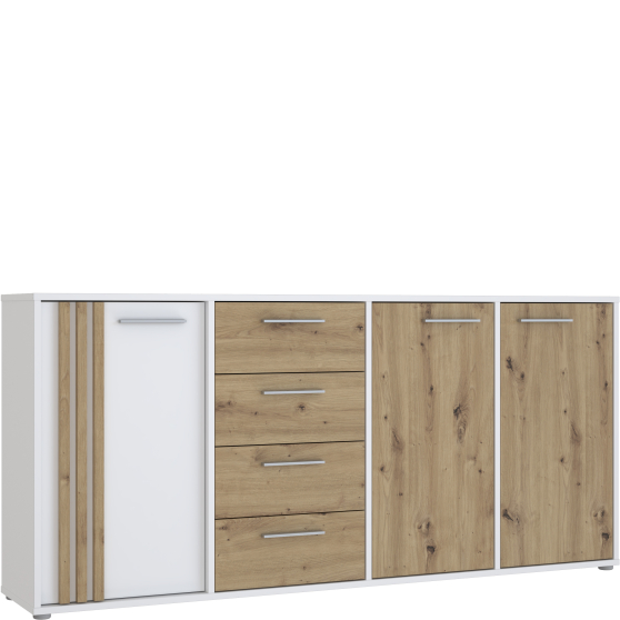 Komoda duża CDGK241-C881 Dąb Artisan / Biały CARDIGAN Podstawowe