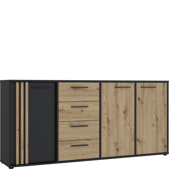 Komoda duża CDGK241-M624 Dąb Artisan / Czarny CARDIGAN Podstawowe