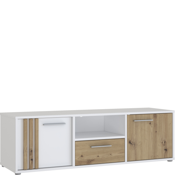 Szafka RTV pod telewizor CDGT131-C881 Dąb Artisan / Biały CARDIGAN Podstawowe