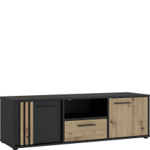 Szafka RTV pod telewizor CDGT131-M624 Dąb Artisan / Czarny CARDIGAN Podstawowe