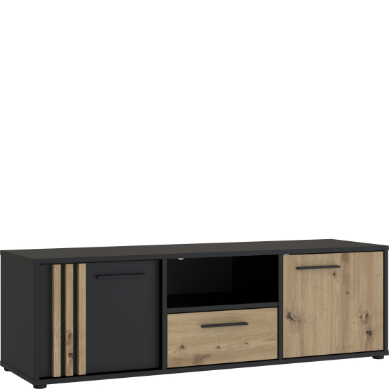 Szafka RTV pod telewizor CDGT131-M624 Dąb Artisan / Czarny CARDIGAN Podstawowe