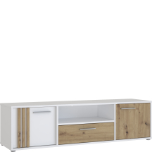 Szafka RTV CDGT132-C881 Dąb Artisan / Biały CARDIGAN Podstawowe