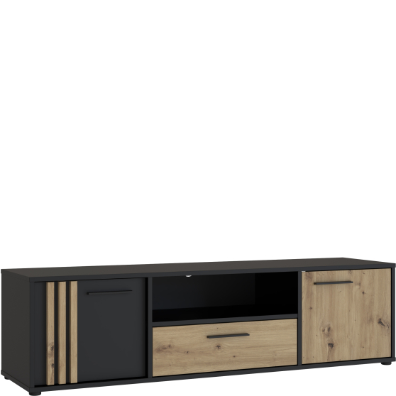 Szafka RTV CDGT132-M624 Dąb Artisan / Czarny CARDIGAN Podstawowe