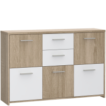 Komoda 2 szuflady 5 szafek QDRK17-Q45F Dąb Sonoma / Biały Uni QUADRO Podstawowe
