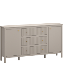 Komoda 2-drzwiowa z szufladami Taupe KLEO Podstawowe