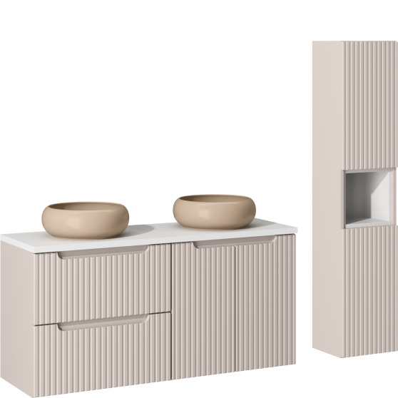 Zestaw mebli do łazienki 120 cm SET-NOC B WHITE NOVA CASHMERE Podstawowe