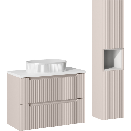 Zestaw mebli do łazienki 80 cm SET-NOC B WHITE NOVA CASHMERE Podstawowe