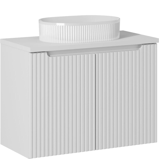 Szafka łazienkowa wisząca z umywalką 80 cm NOVA WHITE Podstawowe