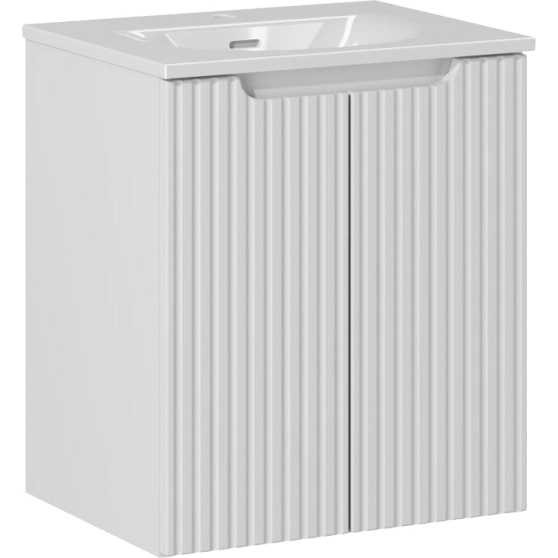 Szafka łazienkowa wisząca z umywalką 50 cm NOVA WHITE Podstawowe