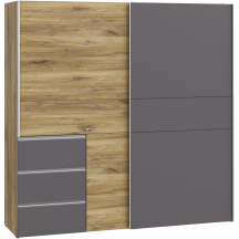 Szafa przesuwna 2-drzwiowa 200 cm W2QS323E71-M629 Dąb Artisan / Beton Ciemnoszary WINN 2 Podstawowe