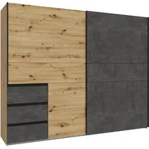 Szafa przesuwna 2-drzwiowa W2QS52331-C752 Dąb Artisan / Beton Ciemnoszary WINN 2 Podstawowe
