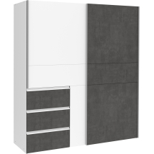 Szafa ubraniowa przesuwna 2-drzwiowa W2QS823E71-C594 Biały / Beton Ciemoszary WINN 2 Podstawowe