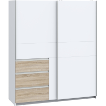 Szafa przesuwna 2-drzwiowa 170 cm W2QS823E9-C854 Biały / Dąb Sonoma WINN 2 Podstawowe