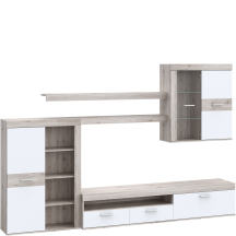 Meblościanka ZUMBA Dąb Piaskowy / Biały ZMBM01L-P79F ZUMBA Podstawowe