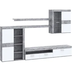 Meblościanka ZUMBA Beton Jasny / Biały ZMBM01L-C251 ZUMBA Podstawowe