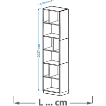 Regał zakończeniowy wysoki z panelem bocznym SKS ... VELLA Podstawowe