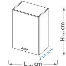 Szafka górna wisząca 1 drzwi W .../… VELLA Podstawowe